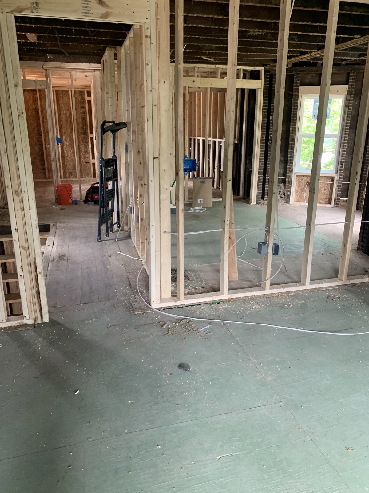 Residential wiring installed neatly during a remodel
