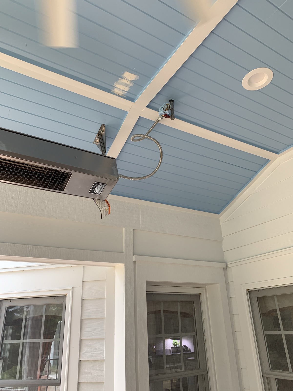 Ceiling wiring prepared for a finished fixture